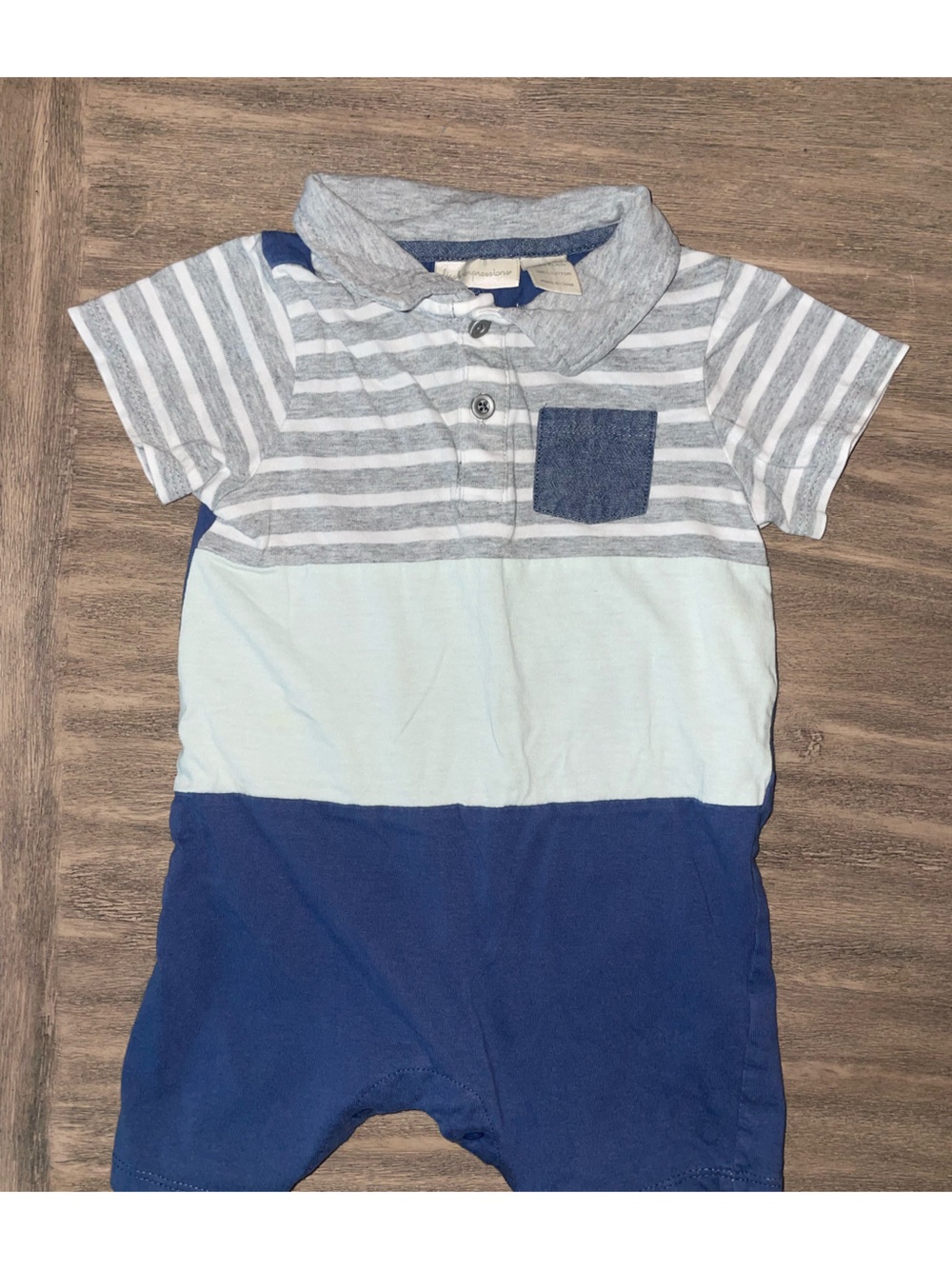First Impressions Baby Boy One-Piece Polo Romper Colorblock Stripe